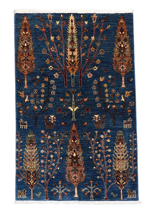 Ziegler Teppich 153 x 103 cm - dunkelblau