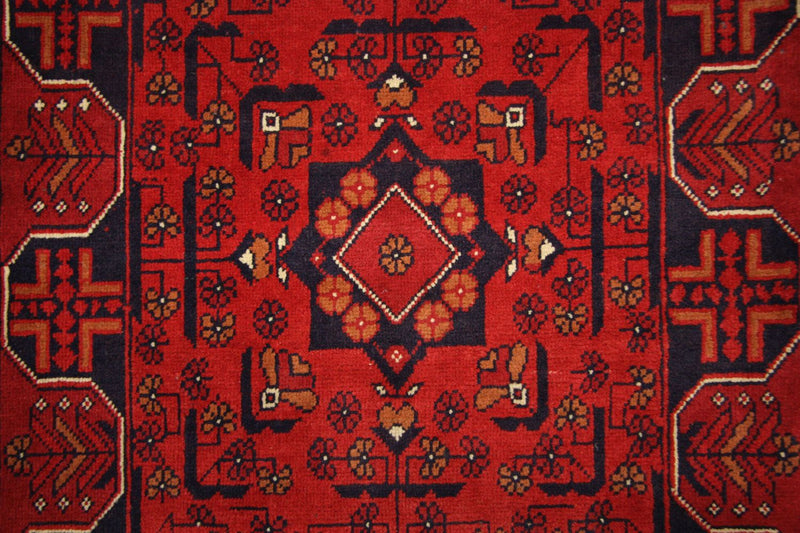 Afghan Teppich - Kunduz 286 x 75 cm - rot