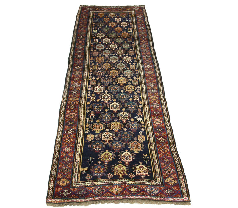 Perserteppich - Nomadic 331 x 113 cm - blau
