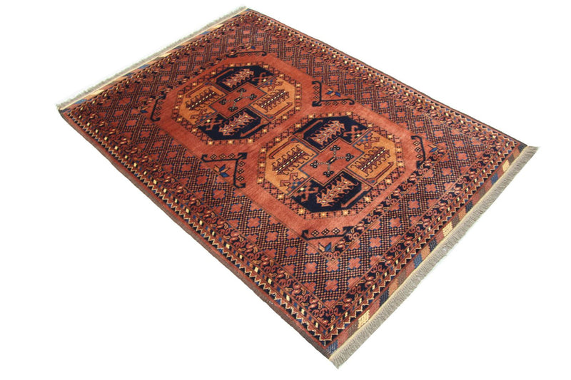 Afghan Teppich 142 x 104 cm - braun