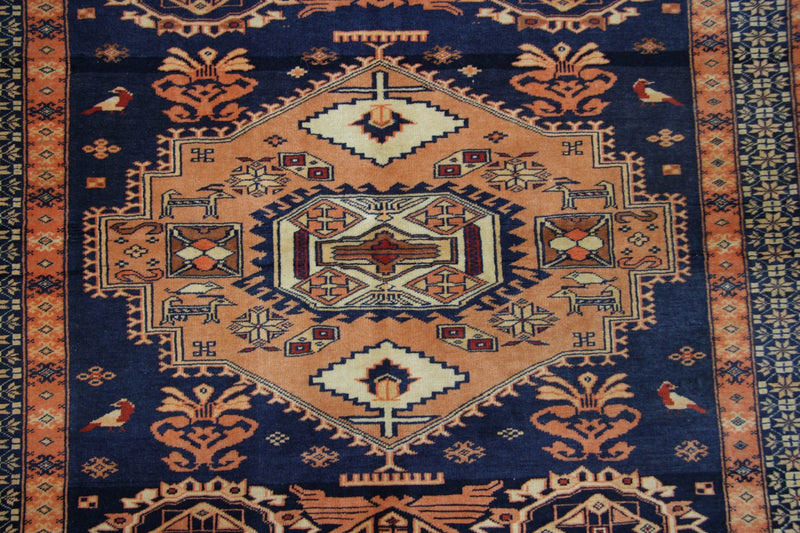 Afghan Teppich 129 x 107 cm - blau