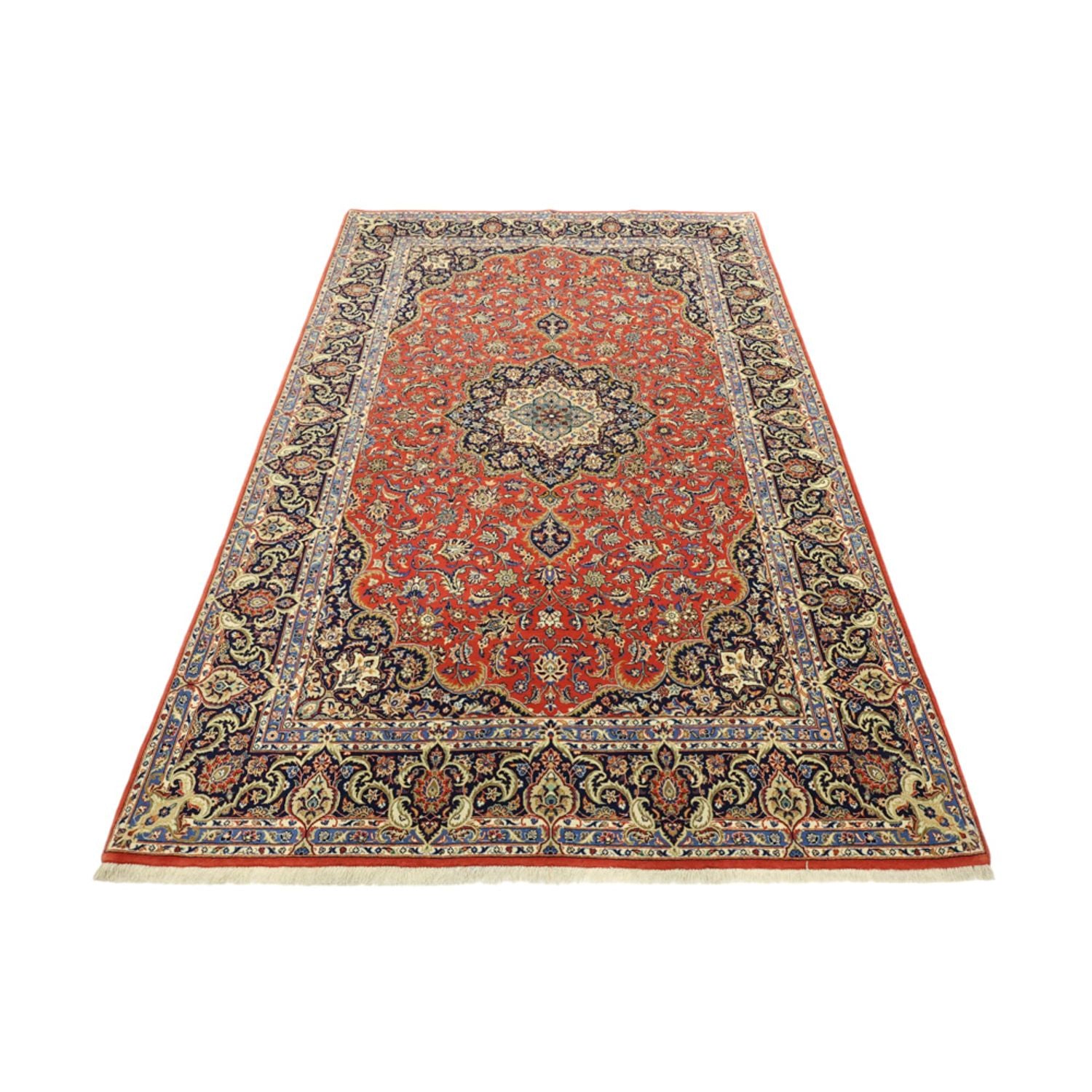 Perserteppich - Ghom - Royal - Seidenkette - 220 x 141 cm - rot