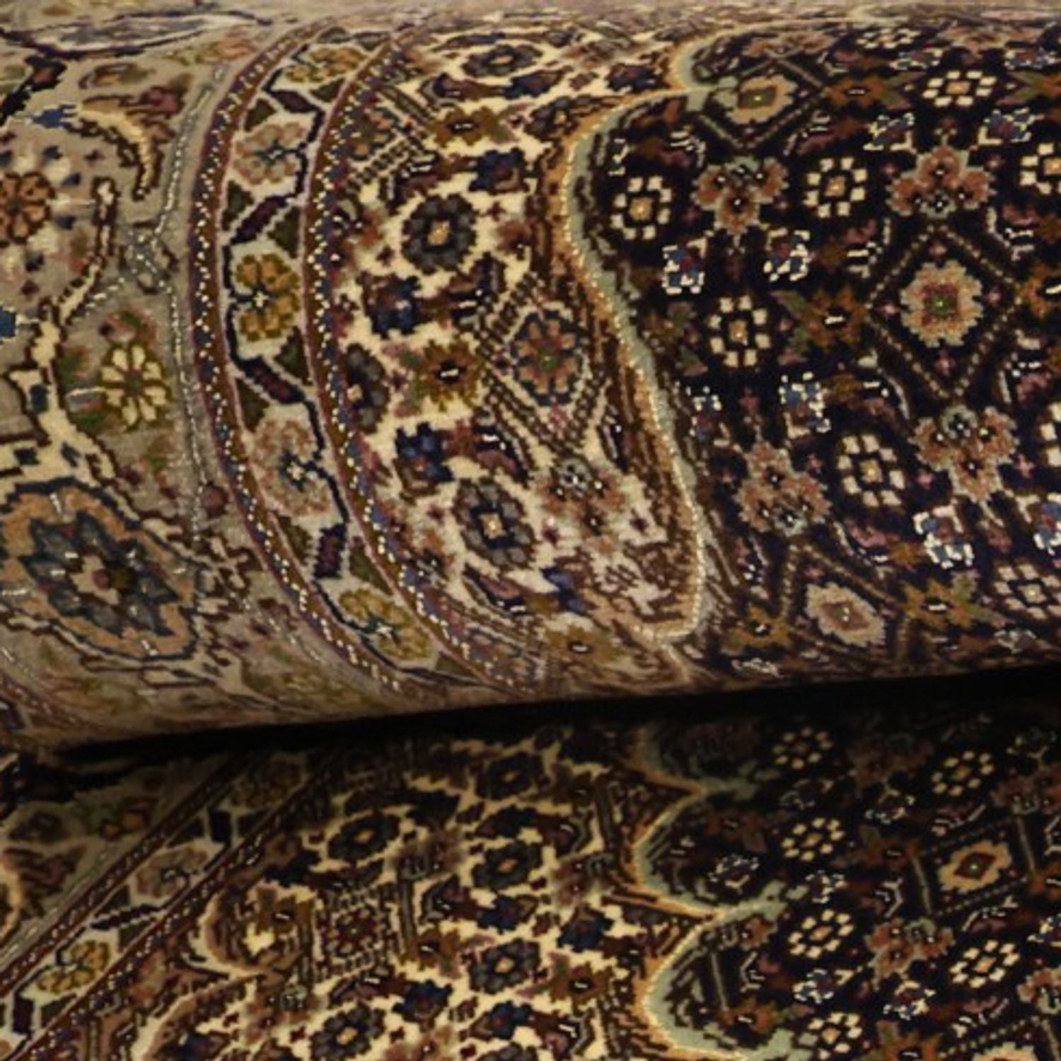 Perserteppich - Täbriz - Royal - Seidenkette - 149 x 100 cm - dunkelbeige