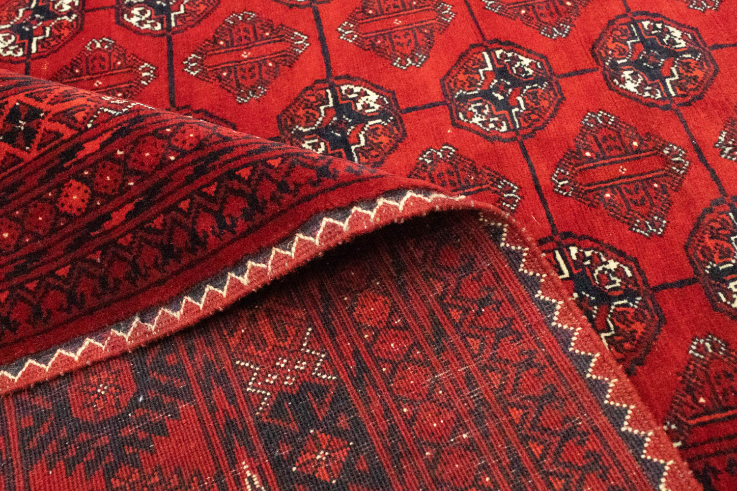Afghan Teppich - Buchara 298 x 200 cm - dunkelrot