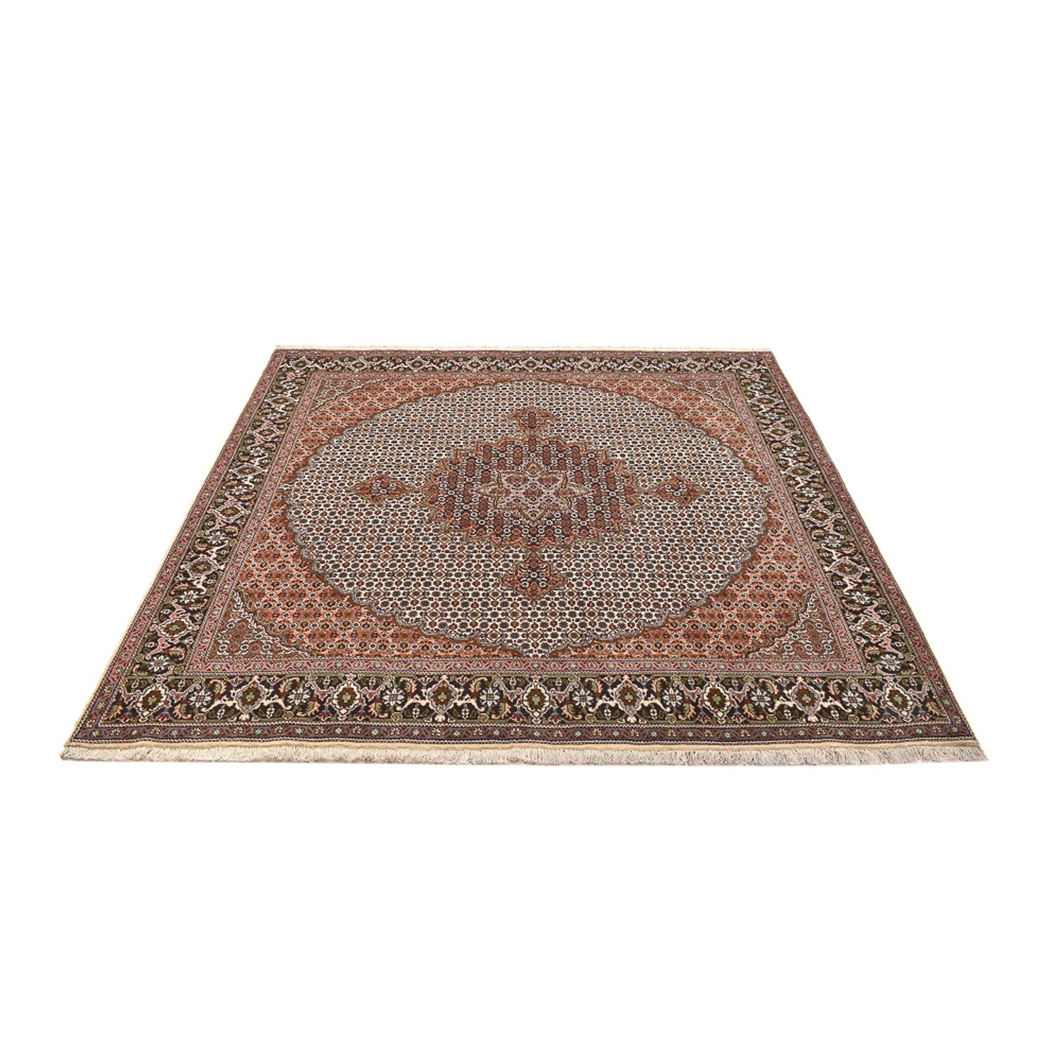 Perserteppich - Täbriz - Royal quadratisch  - 207 x 204 cm - braun