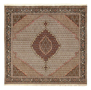Perserteppich - Täbriz - Royal quadratisch  - 200 x 200 cm - hellbraun