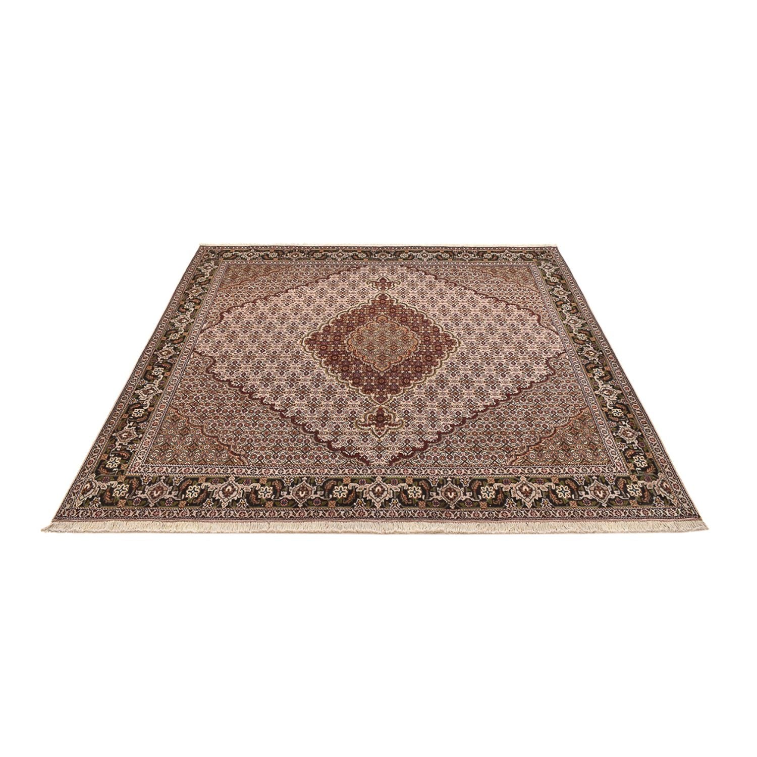 Perserteppich - Täbriz - Royal quadratisch  - 202 x 196 cm - hellbraun