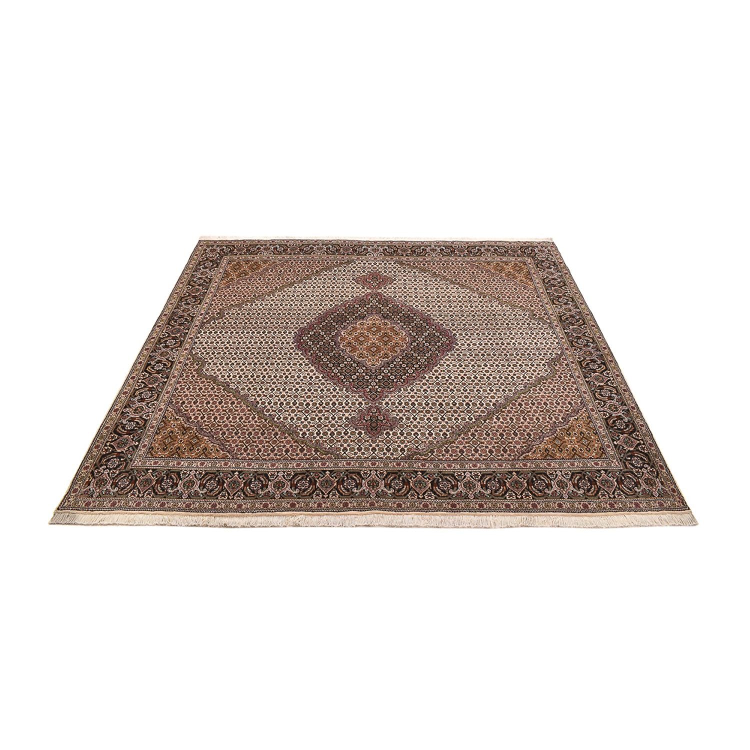Perserteppich - Täbriz - Royal quadratisch  - 212 x 200 cm - braun