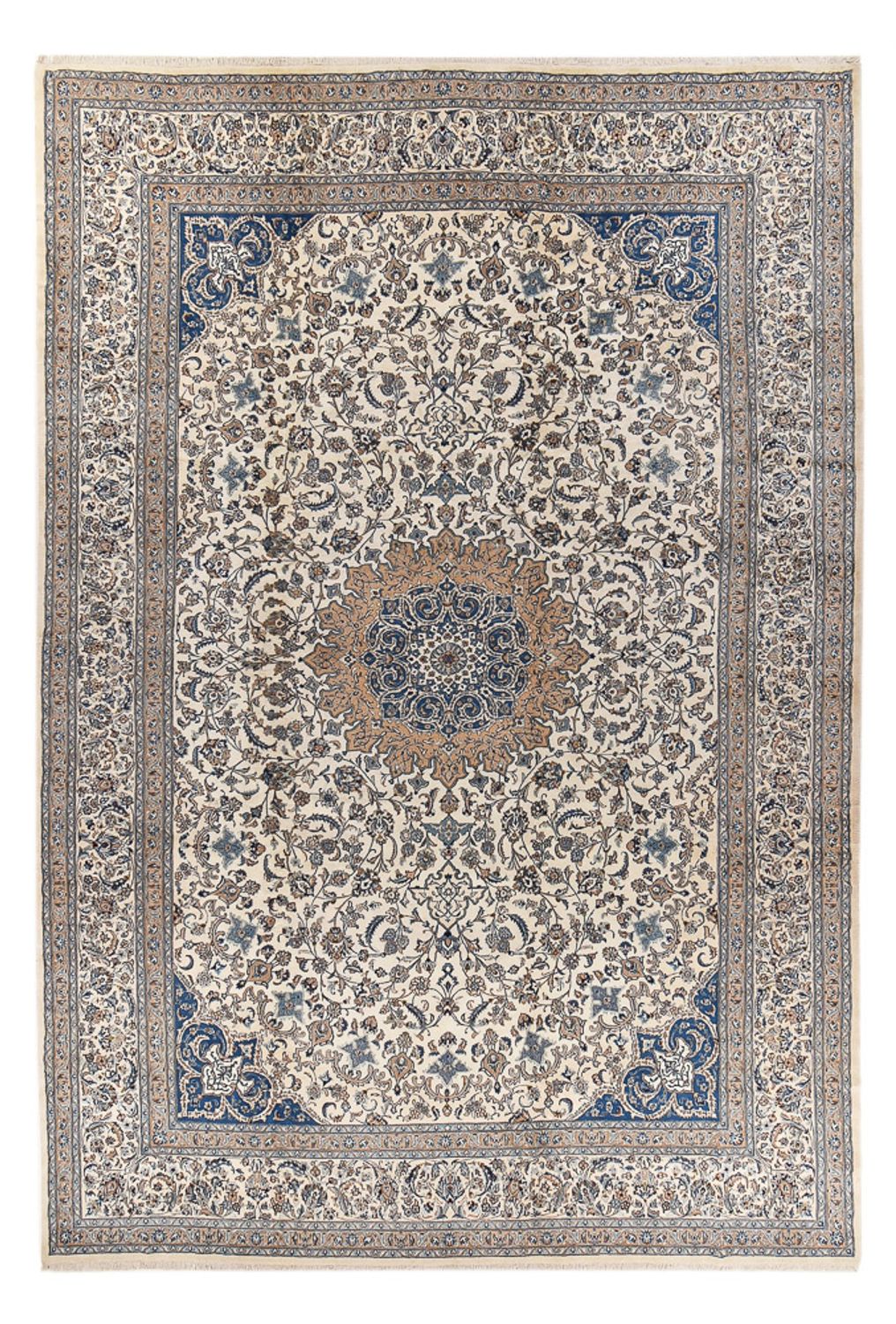Perserteppich - Nain - Royal - 582 x 386 cm - grau