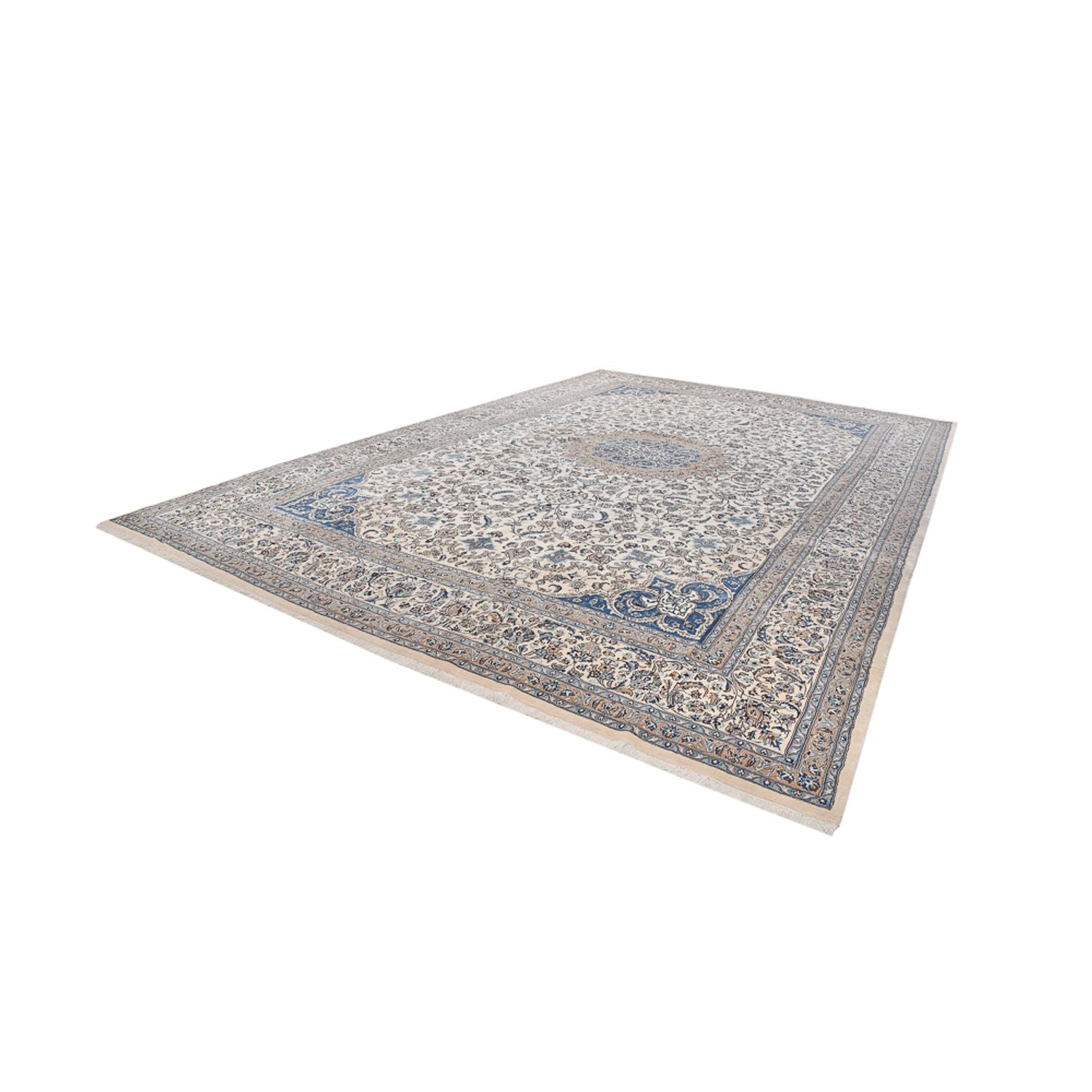 Perserteppich - Nain - Royal - 582 x 386 cm - grau
