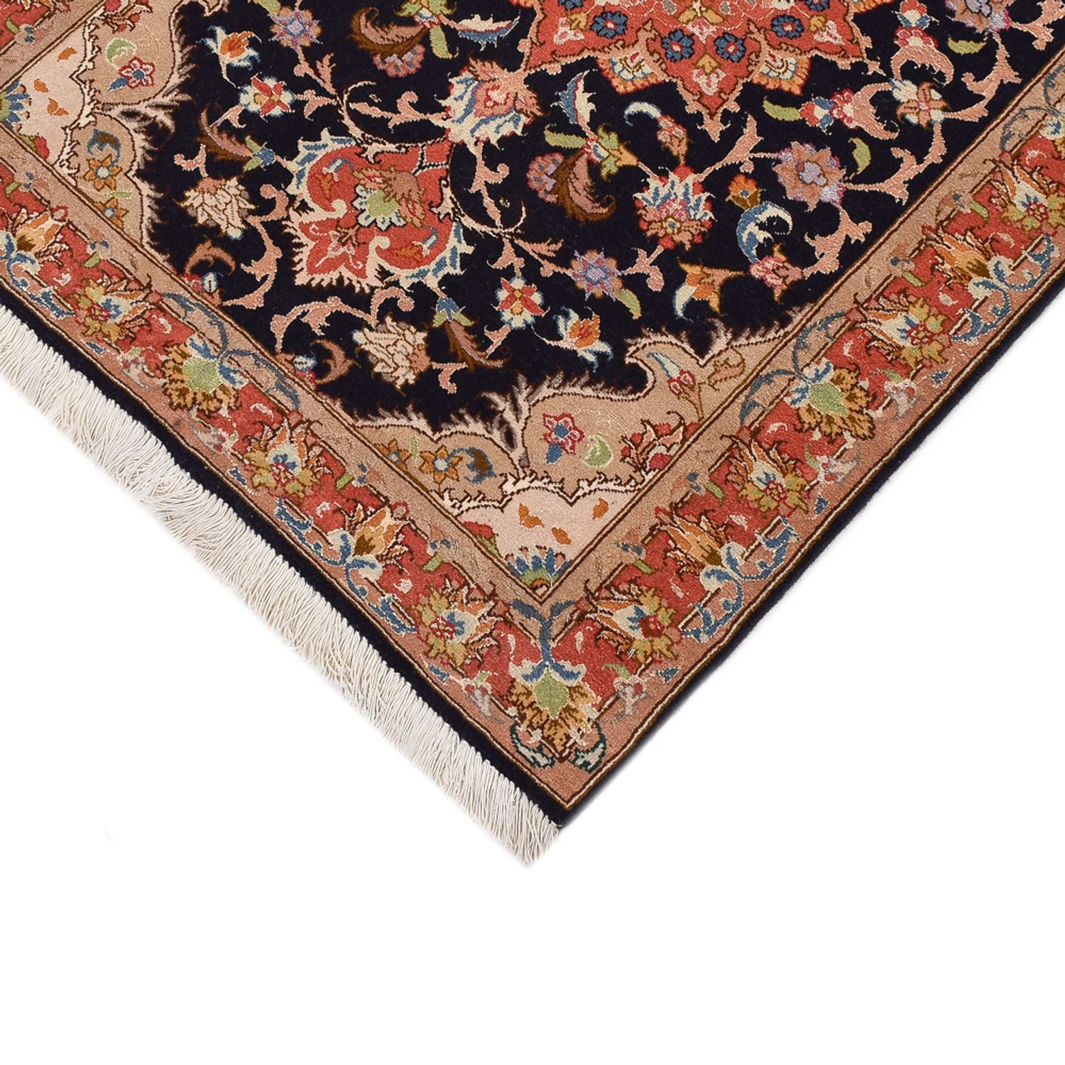 Läufer Perser - Täbriz - Royal - 380 x 75 cm - dunkelblau
