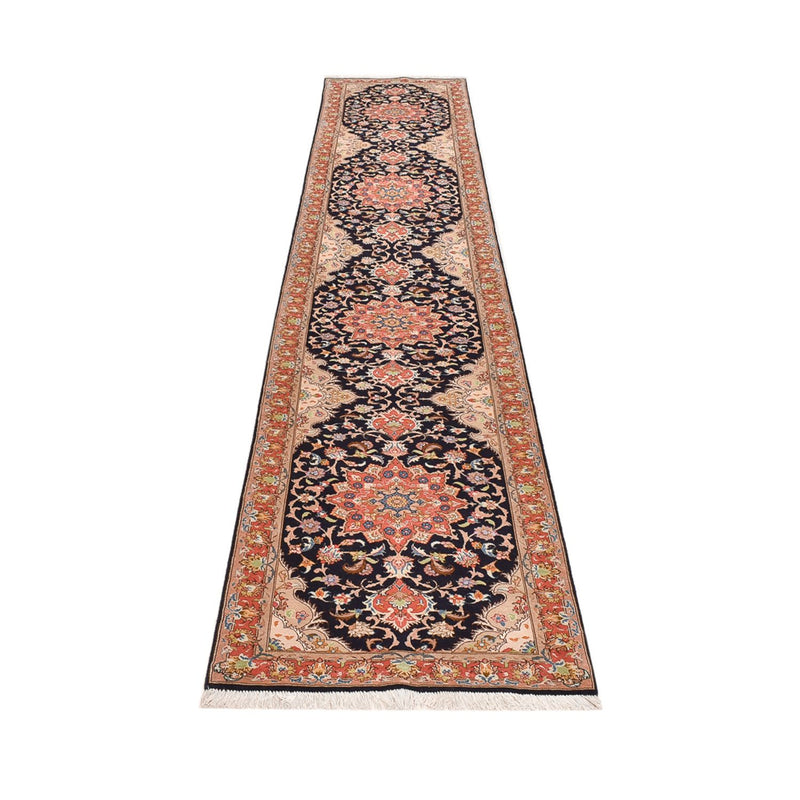 Läufer Perser - Täbriz - Royal - 380 x 75 cm - dunkelblau