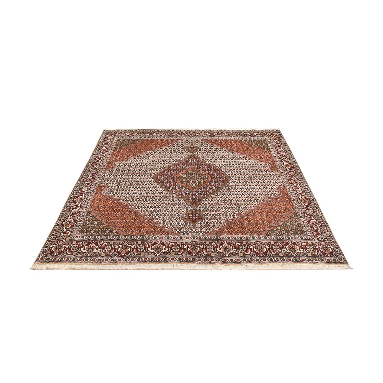 Perserteppich - Täbriz - Royal quadratisch  - 203 x 200 cm - hellbraun