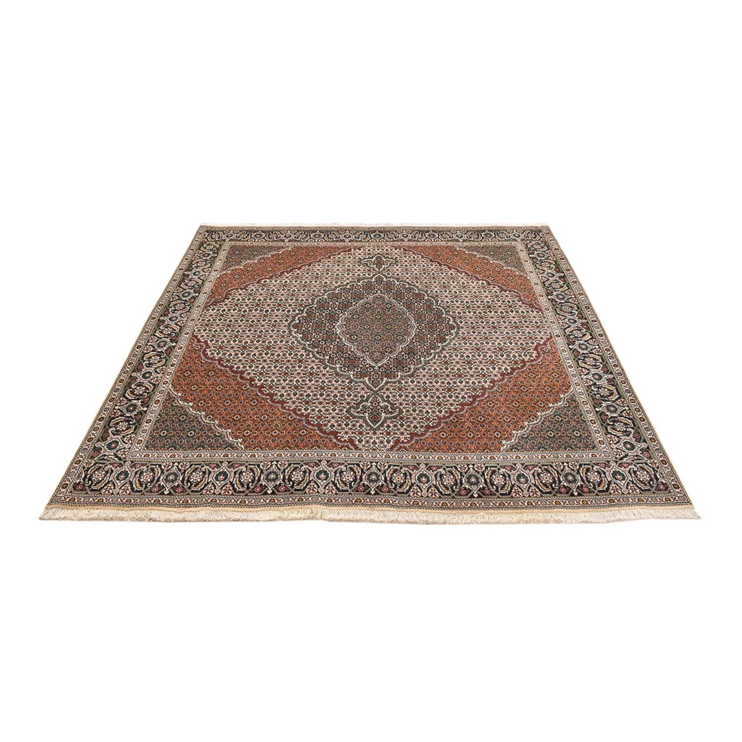 Perserteppich - Täbriz - Royal quadratisch  - 206 x 202 cm - hellbraun