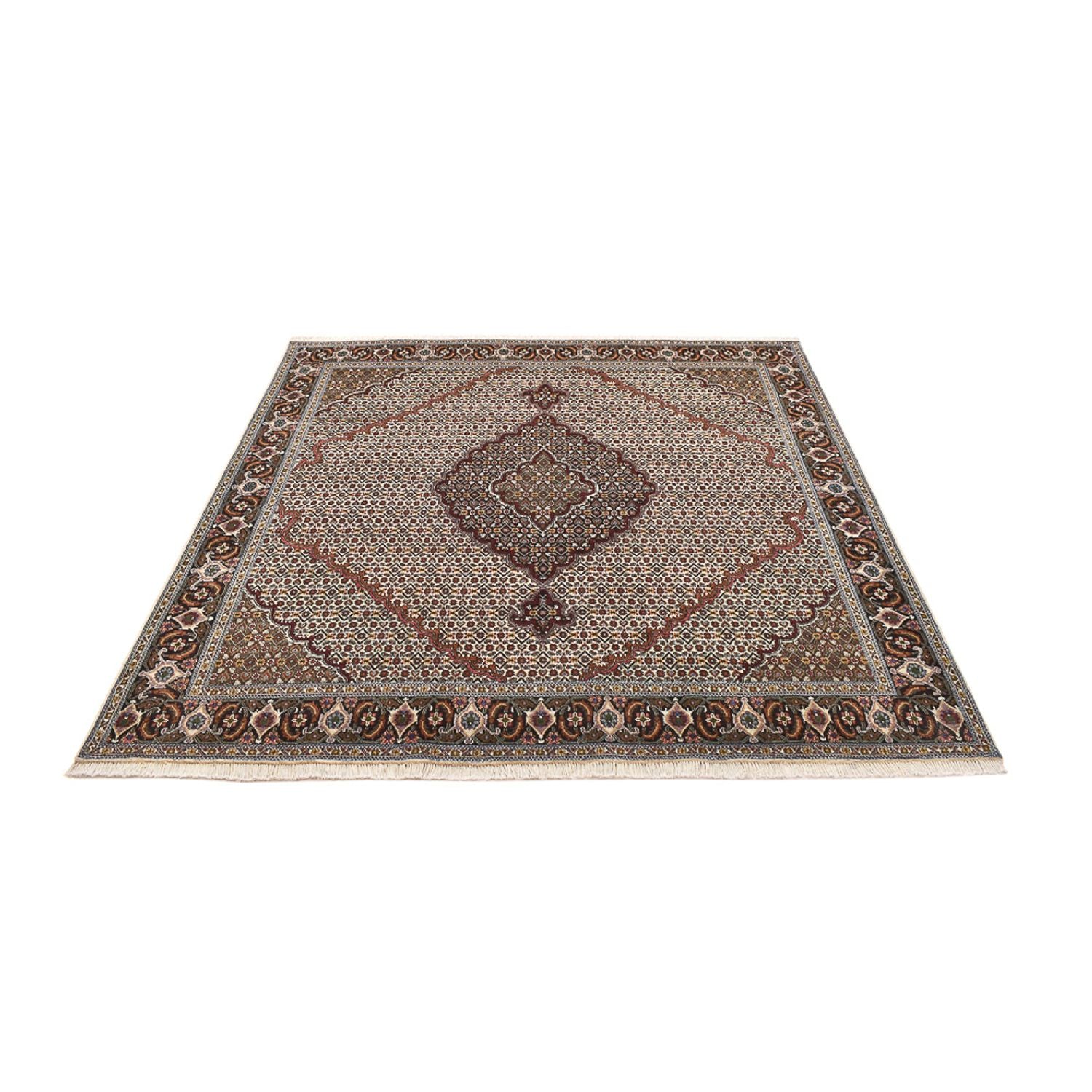 Perserteppich - Täbriz - Royal quadratisch  - 200 x 200 cm - braun
