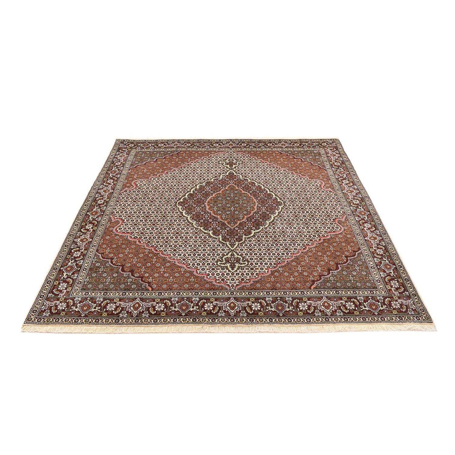 Perserteppich - Täbriz - Royal quadratisch  - 205 x 201 cm - hellbraun