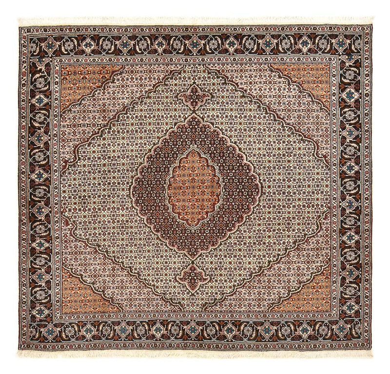 Perserteppich - Täbriz - Royal quadratisch  - 201 x 201 cm - hellbraun
