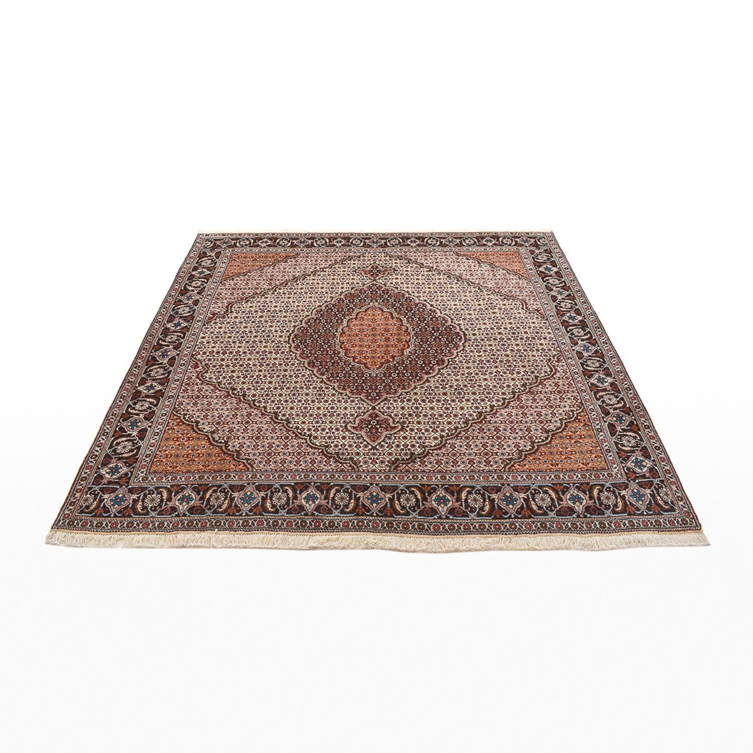 Perserteppich - Täbriz - Royal quadratisch  - 201 x 201 cm - hellbraun