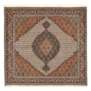 Perserteppich - Täbriz - Royal quadratisch  - 199 x 198 cm - hellbraun