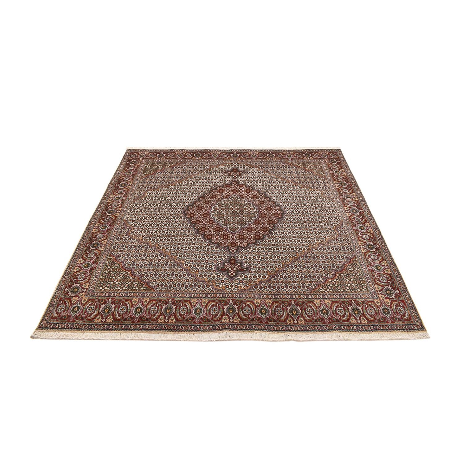 Perserteppich - Täbriz - Royal quadratisch  - 205 x 204 cm - hellbraun