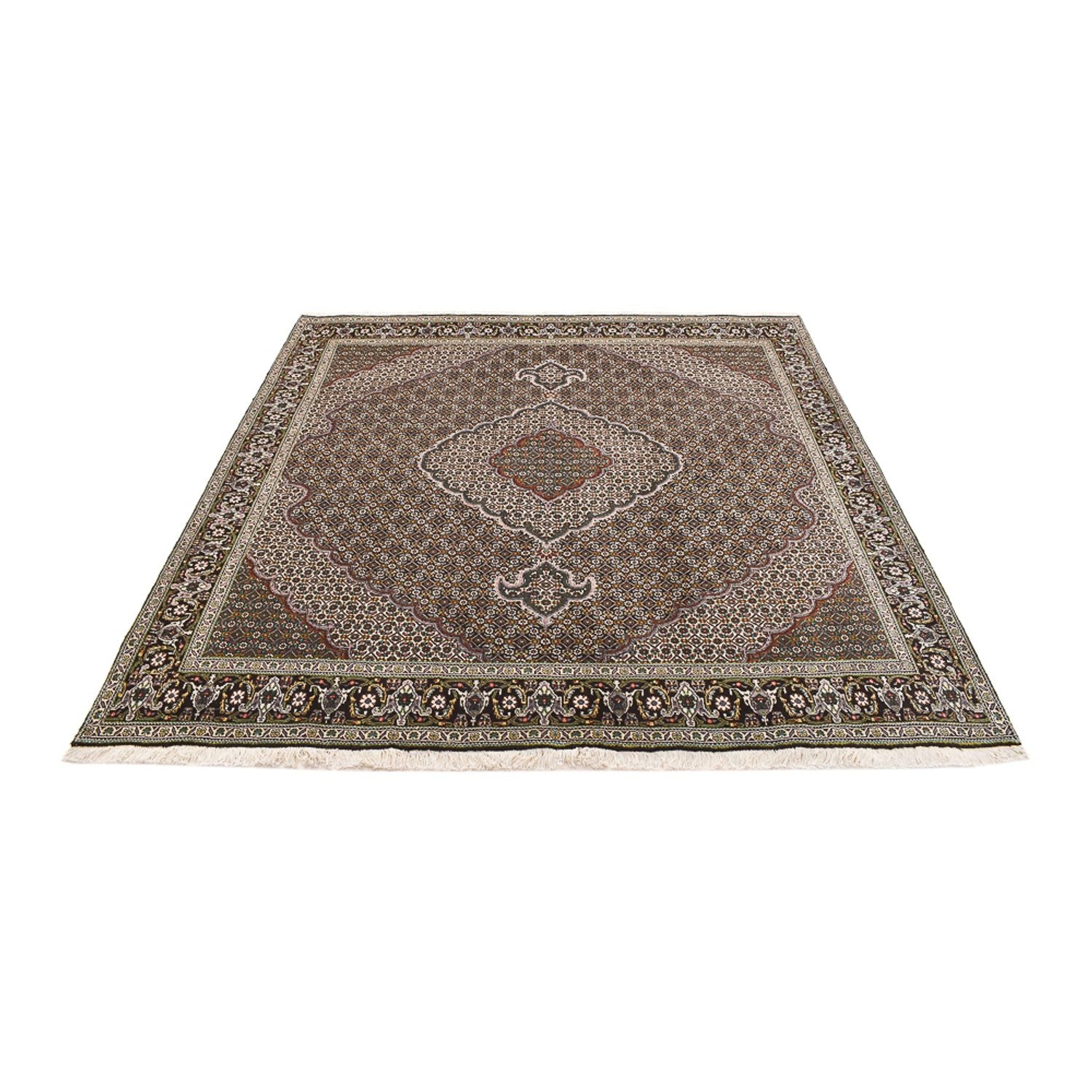 Perserteppich - Täbriz - Royal quadratisch  - 201 x 200 cm - braun