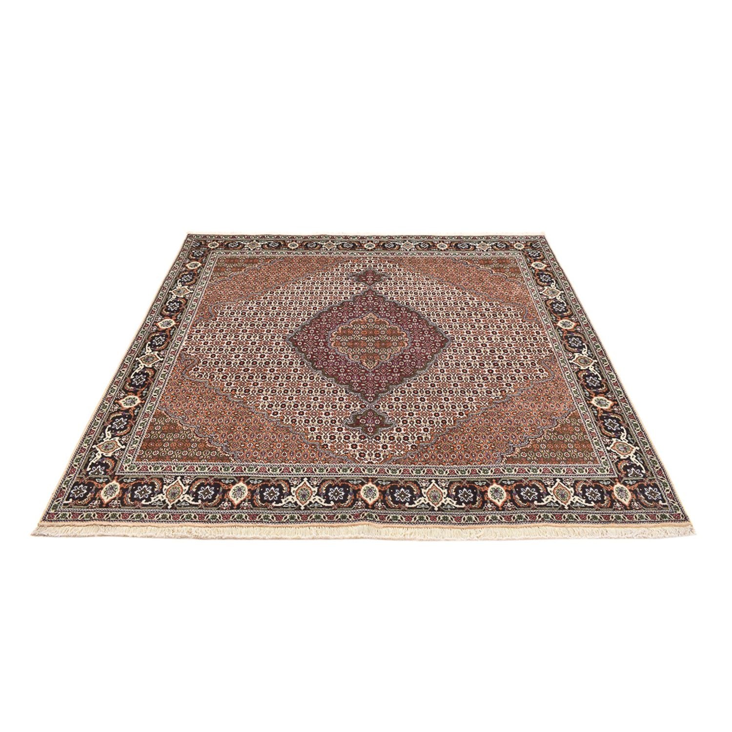 Perserteppich - Täbriz - Royal quadratisch  - 204 x 200 cm - hellbraun