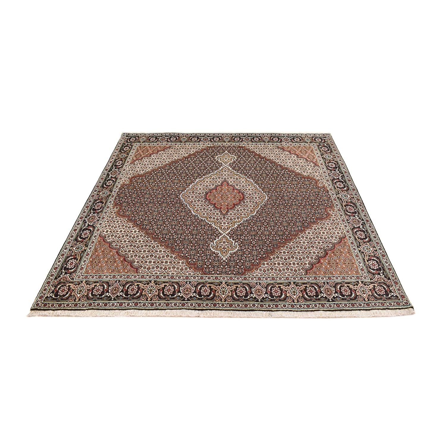 Perserteppich - Täbriz - Royal quadratisch  - 204 x 200 cm - braun