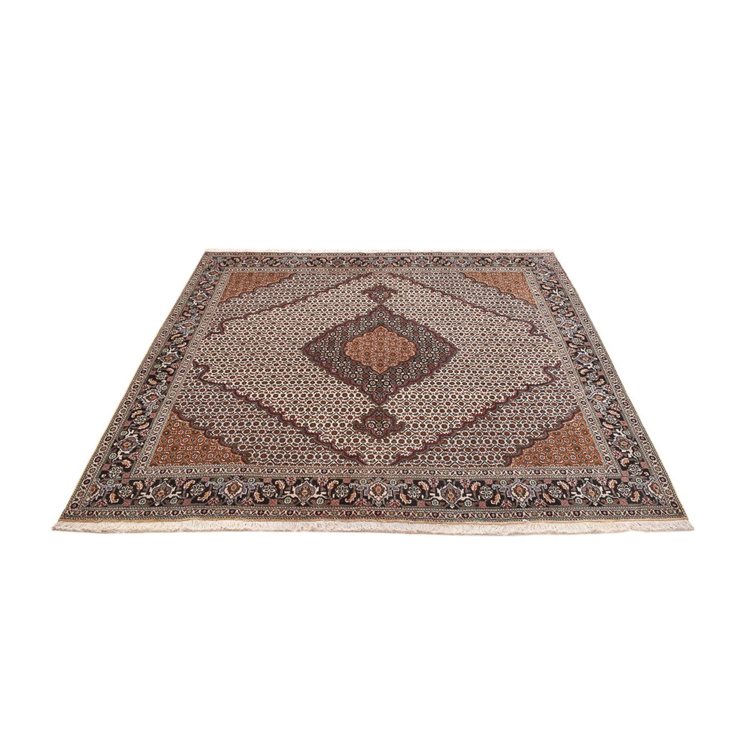 Perserteppich - Täbriz - Royal quadratisch  - 200 x 197 cm - hellbraun