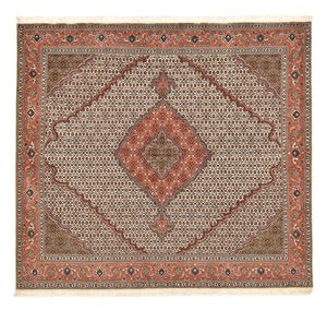 Perserteppich - Täbriz - Royal quadratisch  - 204 x 196 cm - hellbraun