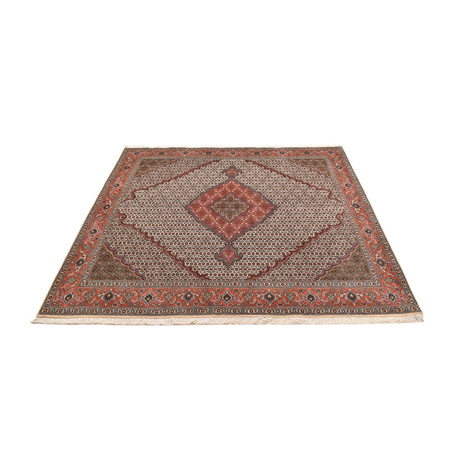 Perserteppich - Täbriz - Royal quadratisch  - 204 x 196 cm - hellbraun