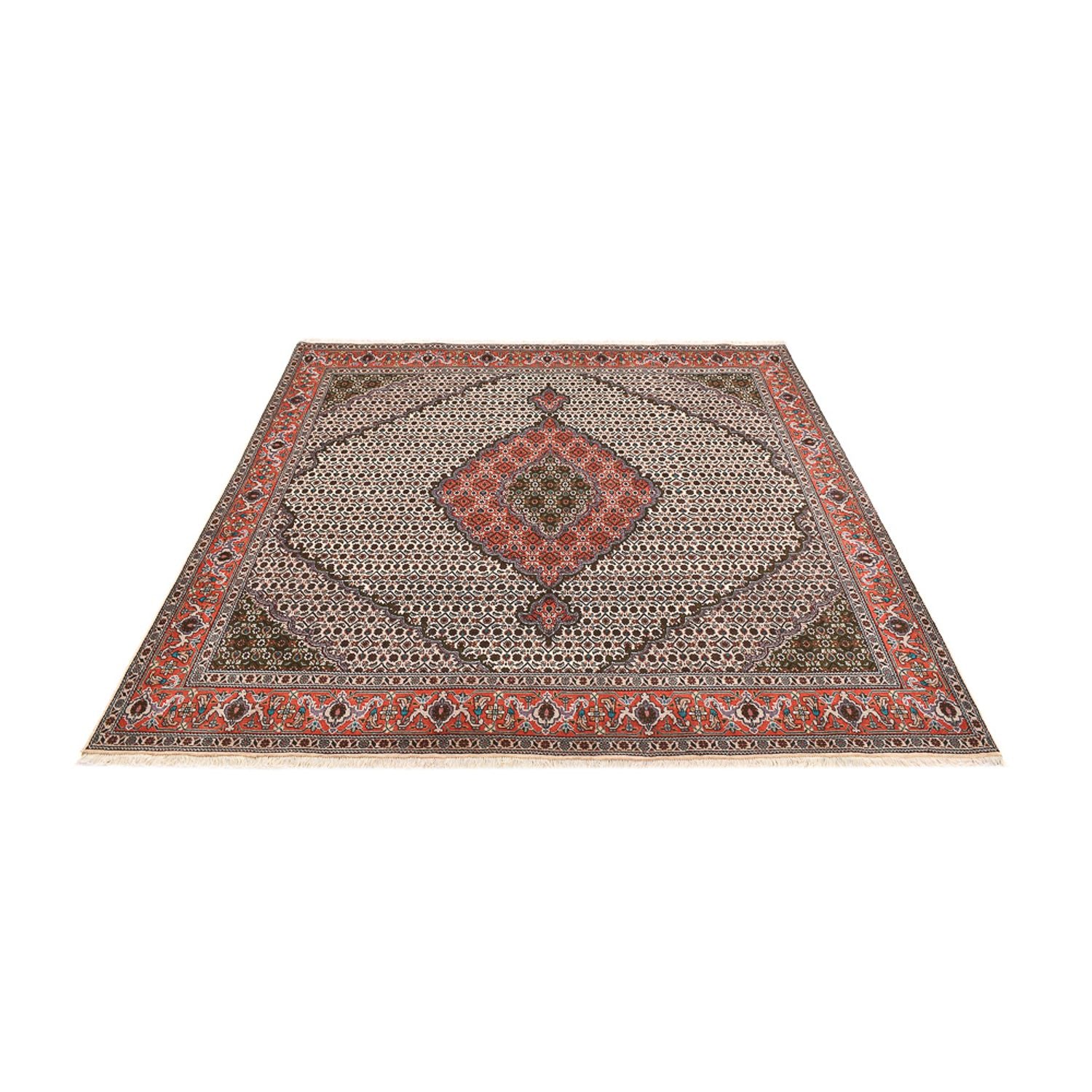 Perserteppich - Täbriz - Royal quadratisch  - 212 x 201 cm - hellbraun