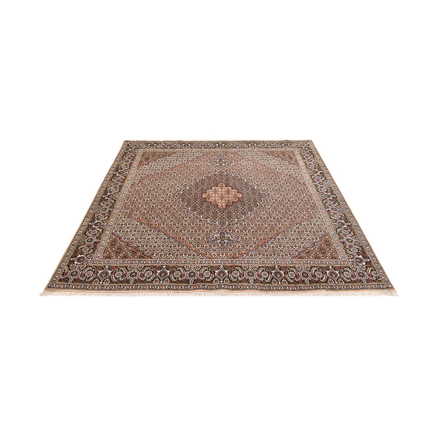 Perserteppich - Täbriz - Royal quadratisch  - 202 x 202 cm - braun