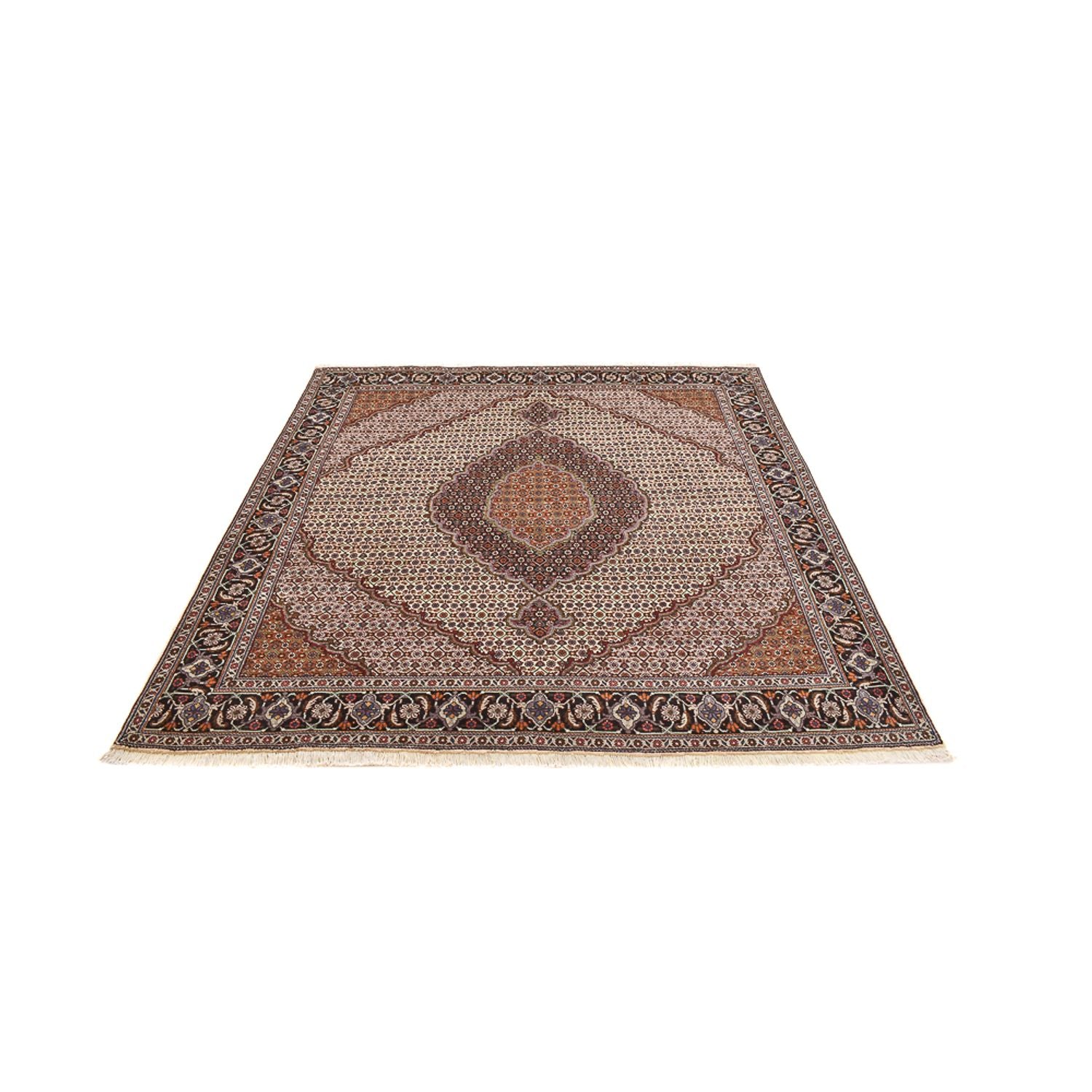 Perserteppich - Täbriz - Royal quadratisch  - 210 x 200 cm - hellbraun