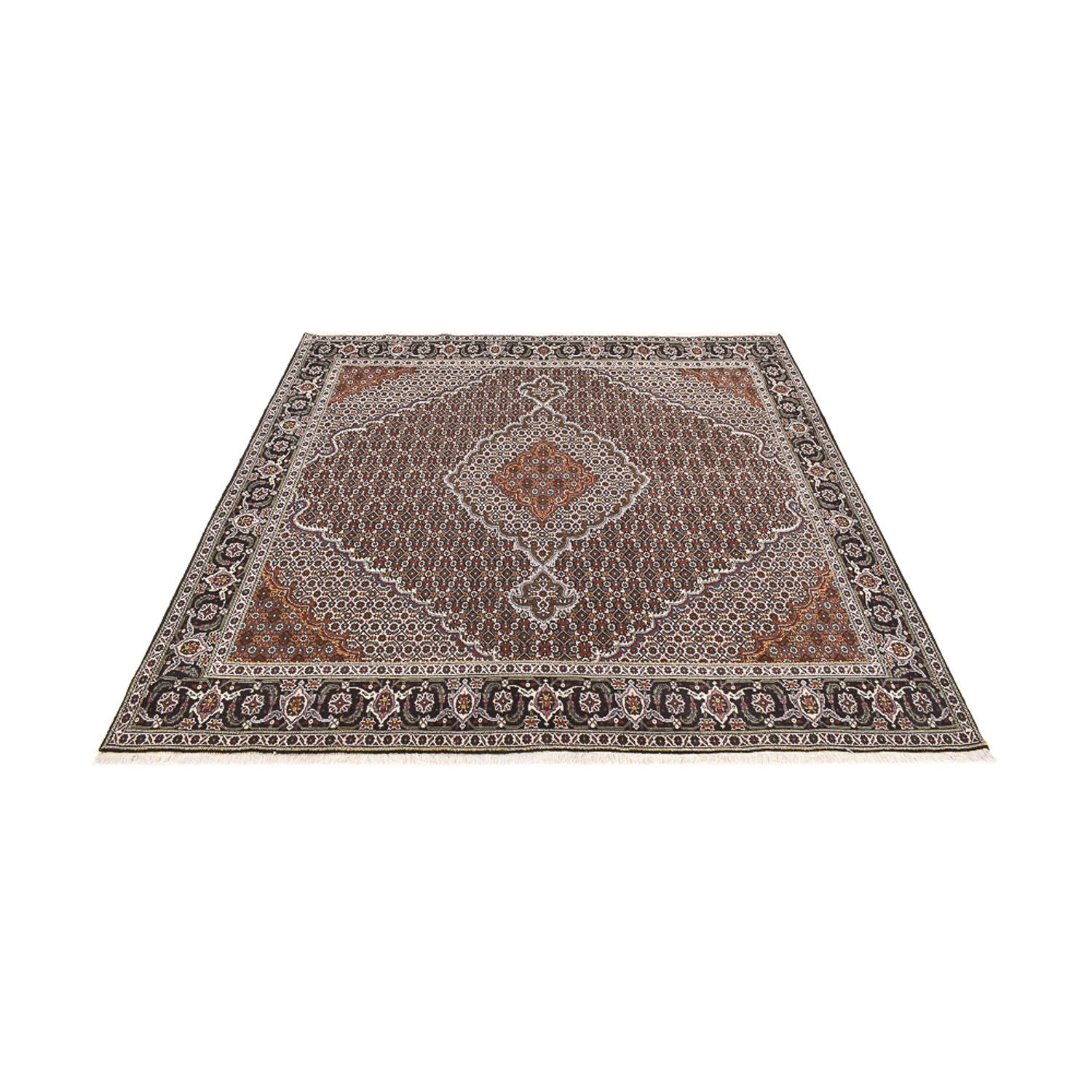 Perserteppich - Täbriz - Royal quadratisch  - 200 x 200 cm - braun
