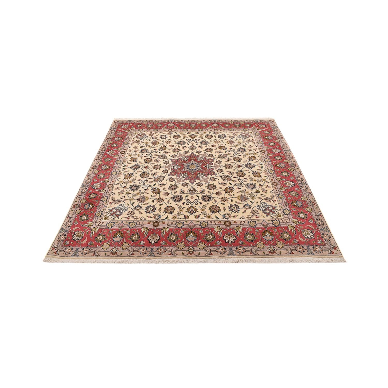 Perserteppich - Täbriz - Royal quadratisch  - 202 x 201 cm - beige