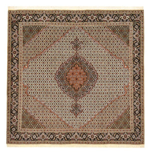 Perserteppich - Täbriz - Royal quadratisch  - 203 x 198 cm - hellbraun