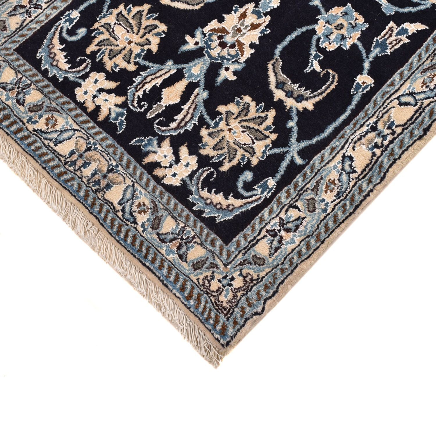 Läufer Perser - Nain - Royal - 203 x 62 cm - dunkelblau