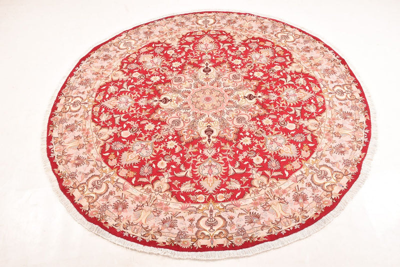Perserteppich - Täbriz - Premium rund  - 200 x 200 cm - rot