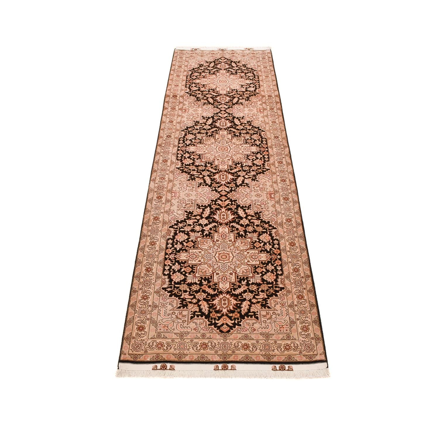 Läufer Perser - Täbriz - Royal - 305 x 80 cm - hellbeige