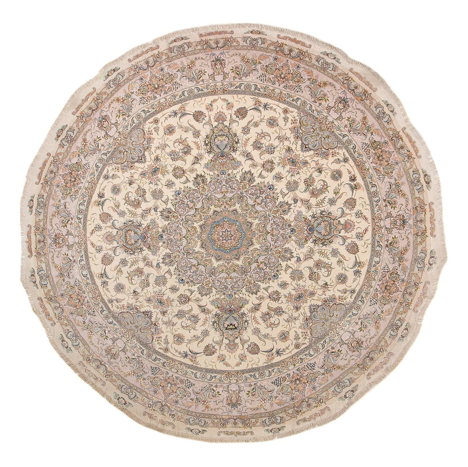 Perserteppich - Täbriz - Royal rund  - 303 x 303 cm - beige
