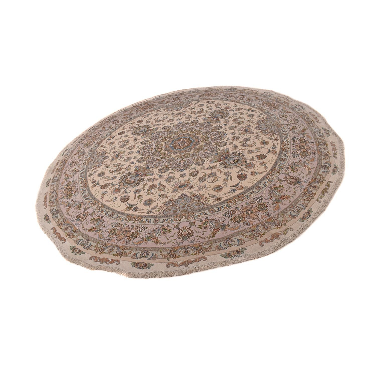 Perserteppich - Täbriz - Royal rund  - 303 x 303 cm - beige