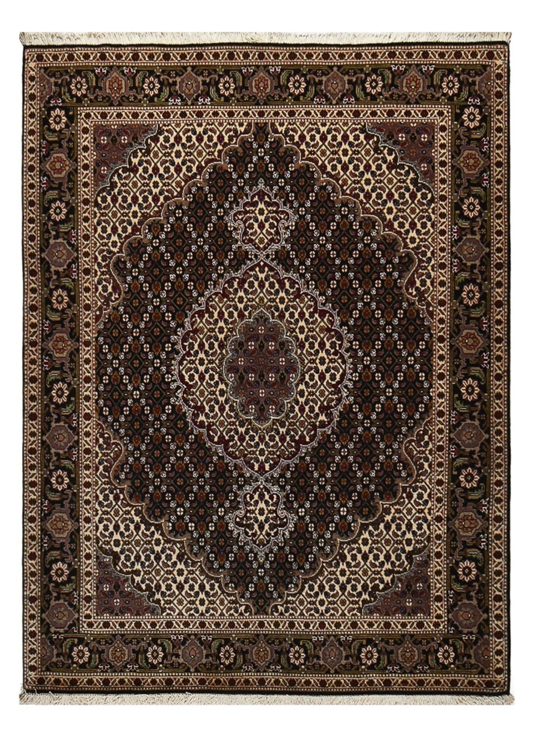 Perserteppich - Täbriz - Royal - 196 x 148 cm - dunkelbraun