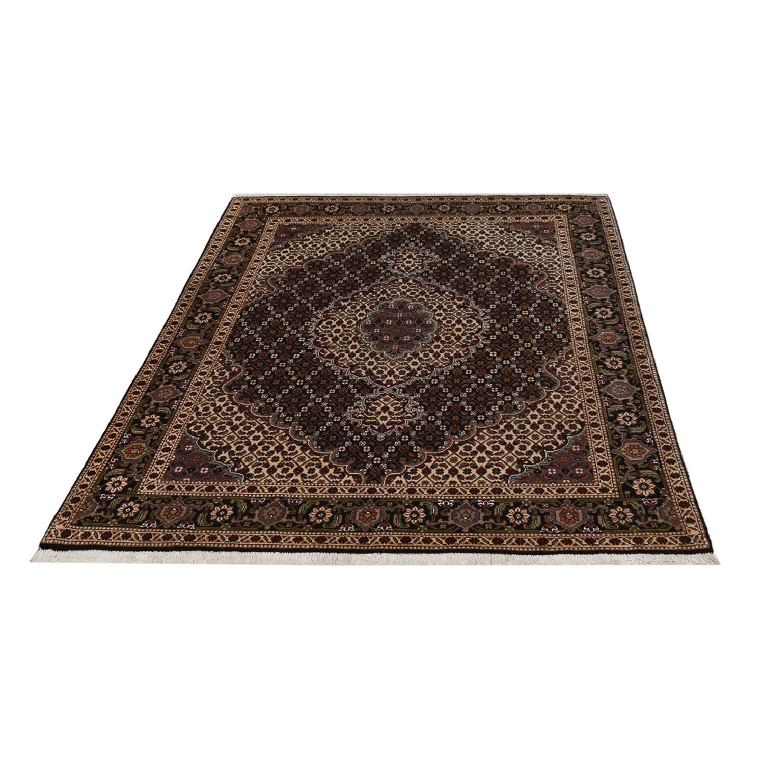 Perserteppich - Täbriz - Royal - 196 x 148 cm - dunkelbraun