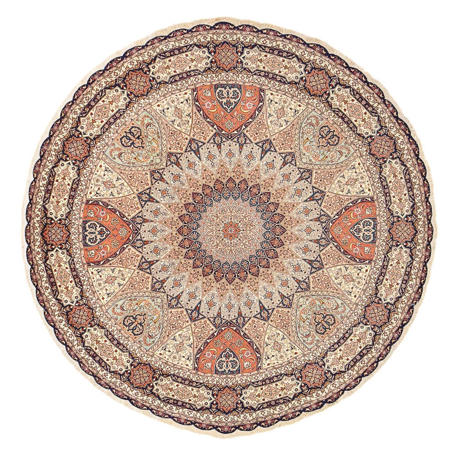 Perserteppich - Täbriz - Royal rund  - 312 x 312 cm - beige