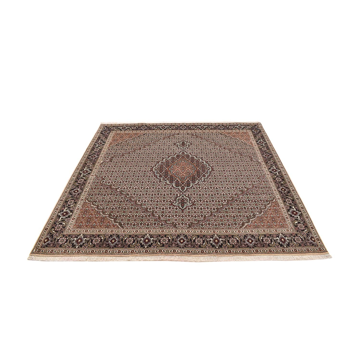 Perserteppich - Täbriz - Royal quadratisch  - 202 x 200 cm - braun