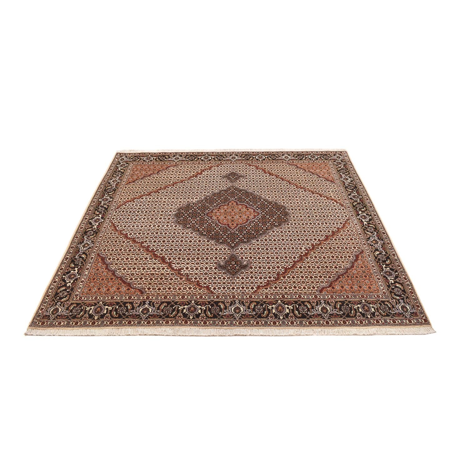 Perserteppich - Täbriz - Royal quadratisch  - 203 x 195 cm - dunkelbeige