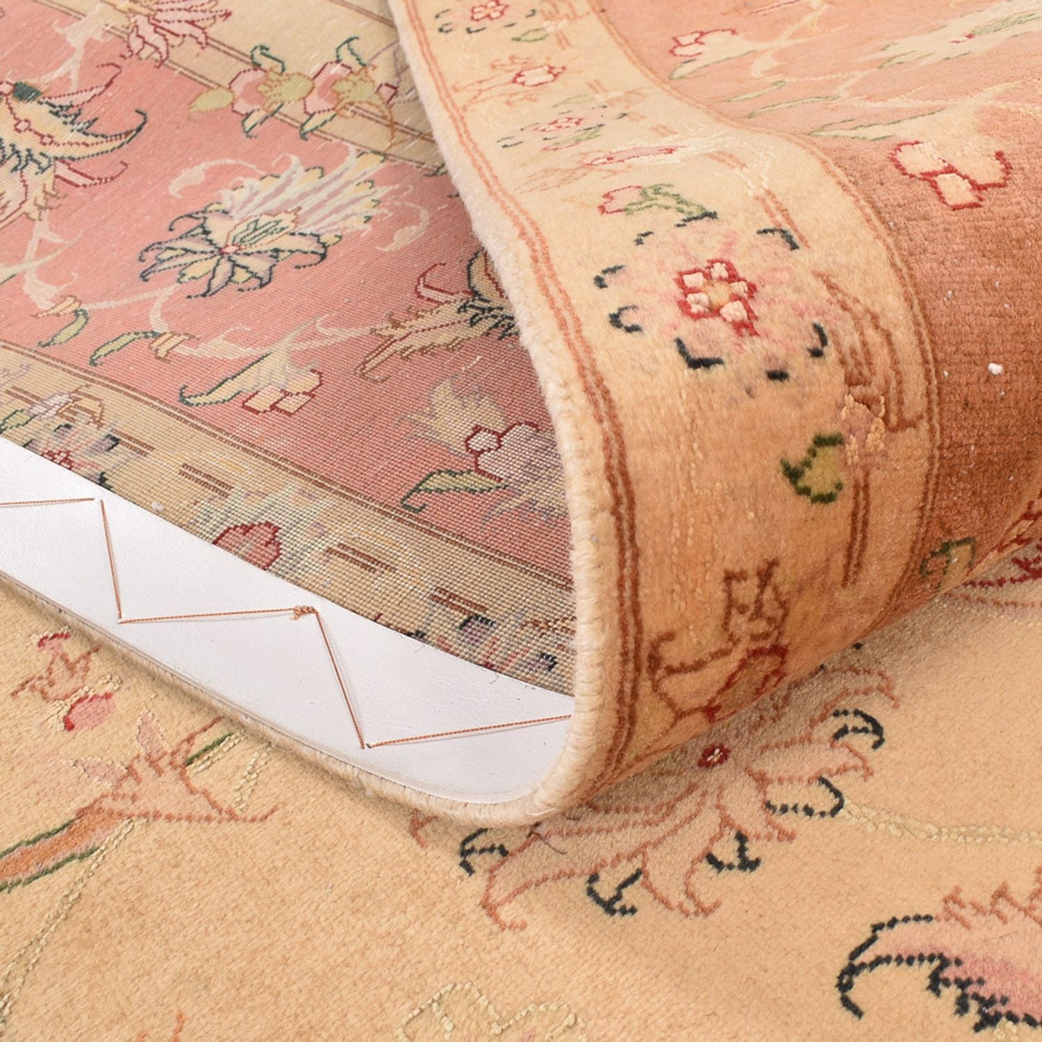 Perserteppich - Täbriz - Royal quadratisch  - 207 x 202 cm - hellbeige