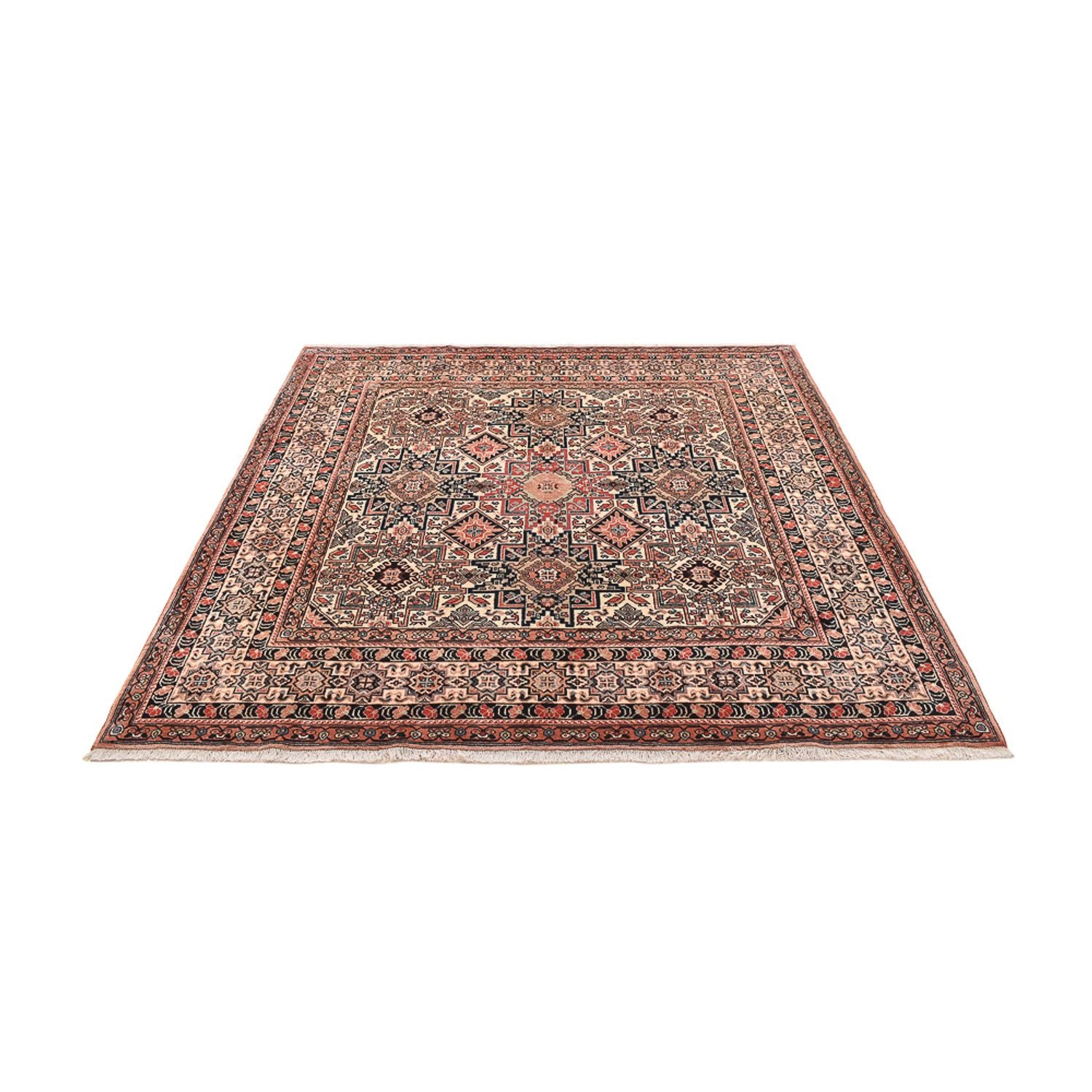 Gabbeh Teppich - Kaschkuli Perser quadratisch  - 195 x 195 cm - dunkelbeige