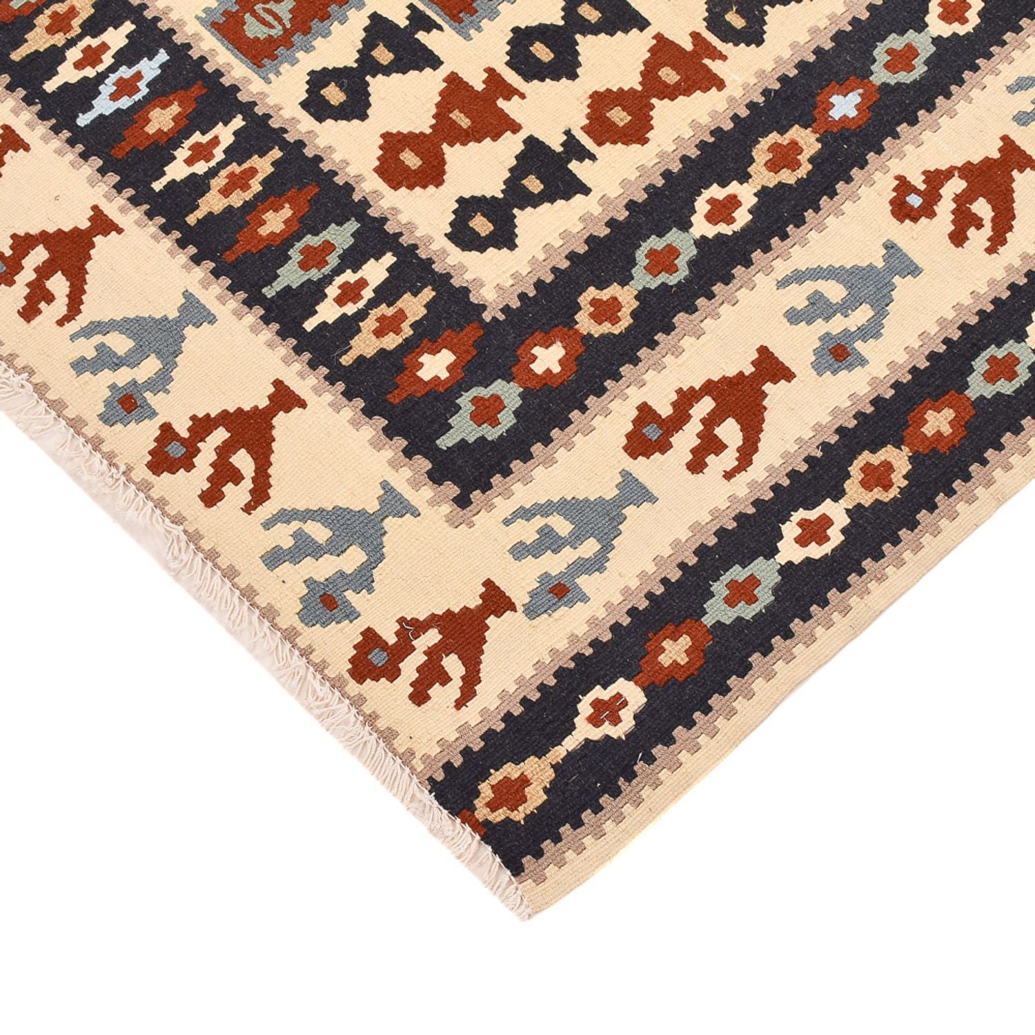 Kelim Teppich - Oriental - 145 x 111 cm - mehrfarbig