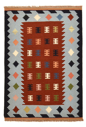Kelim Teppich - Oriental - 145 x 100 cm - mehrfarbig